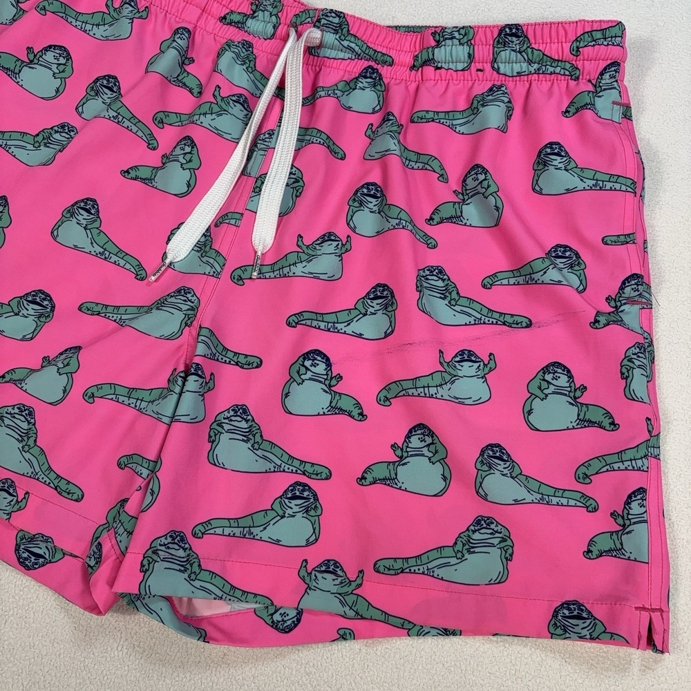 Chubbies Jabba The Hutt Swim Trunks Mens XL Pink Mesh Lined Drawstring Star Wars - Picture 4 of 16
